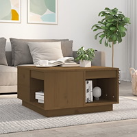 vidaXL Soffbord honungsbrun 60x61x32,5 cm massiv furu