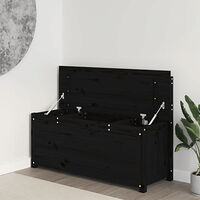 vidaXL Bänk svart 110x41x76,5 cm massiv furu