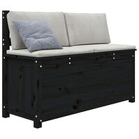 vidaXL Bänk svart 110x41x76,5 cm massiv furu