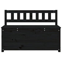 vidaXL Bänk svart 110x41x76,5 cm massiv furu