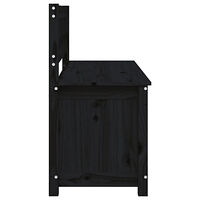 vidaXL Bänk svart 110x41x76,5 cm massiv furu