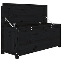 vidaXL Bänk svart 110x41x76,5 cm massiv furu
