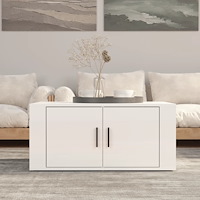 vidaXL Soffbord vit högglans 80x50x36 cm konstruerat trä