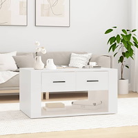 vidaXL Soffbord vit 80x50x40 cm konstruerat trä