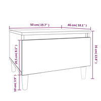 vidaXL Sidobord brun ek 50x46x35 cm konstruerat trä