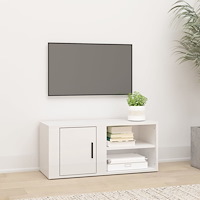 vidaXL Tv-bänk vit högglans 80x31,5x36 cm konstruerat trä