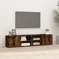 vidaXL Tv-bänk 2 st rökfärgad ek 80x31,5x36 cm konstruerat trä