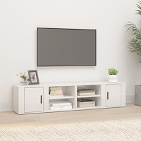 vidaXL Tv-bänk vit högglans 80x31,5x36 cm konstruerat trä