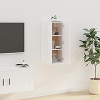 vidaXL Väggmonterad tv-bänk vit 40x34,5x80cm