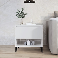 vidaXL Sidobord vit högglans 50x46x50 cm konstruerat trä