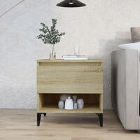 vidaXL Sidobord sonoma-ek 50x46x50 cm konstruerat trä