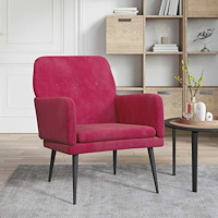 vidaXL Fåtölj vinröd 62x79x79 cm sammet