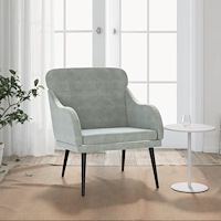 vidaXL Fåtölj Ljusgrå 63x76x80 cm sammet