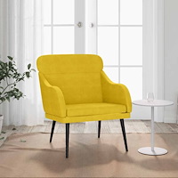 vidaXL Fåtölj gul 63x76x80 cm sammet