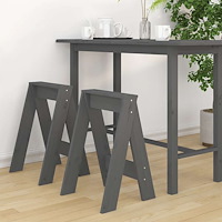 vidaXL Pallar 2 st grå 40x40x60 cm massiv furu