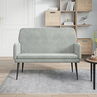 vidaXL Bänk ljusgrå 108x79x79 cm sammet
