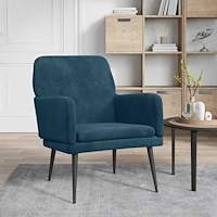 vidaXL Fåtölj blå 62x79x79 cm sammet