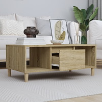 vidaXL Soffbord sonoma-ek 90x50x36,5 cm konstruerat trä