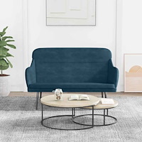 vidaXL Bänk blå 110x76x80 cm sammet