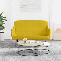 vidaXL Bänk gul 110x76x80 cm sammet