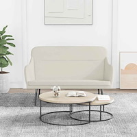 vidaXL Bänk gräddvit 110x76x80 cm sammet