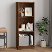 vidaXL Bokhylla 3 hyllor brun ek 40x24x109 cm konstruerat trä