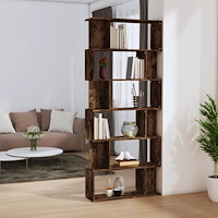 vidaXL Bokhylla/rumsavdelare rökfärgad ek 80x24x192 cm konstruerat trä
