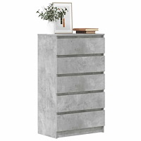 vidaXL Byrå betonggrå 60x36x103 cm konstruerat trä