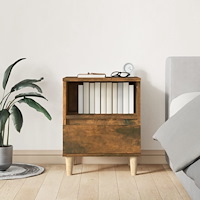 vidaXL Sängbord Rökfärgad ek 40x35x50 cm