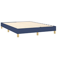vidaXL Ramsäng med madrass blå 140x190 cm tyg