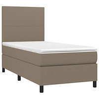 vidaXL Ramsäng med madrass taupe 90x190 cm tyg