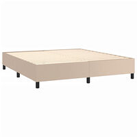vidaXL Ramsäng med bäddmadrass & LED cappuccino 180x200 cm konstläder