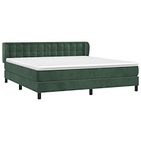 vidaXL Ramsäng med madrass mörkgrön 180x200 cm sammet