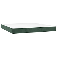 vidaXL Ramsäng med madrass mörkgrön 180x200 cm sammet