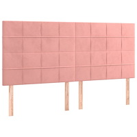 vidaXL Huvudgavlar 4 st rosa 100x5x78/88 cm sammet