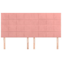 vidaXL Huvudgavlar 4 st rosa 100x5x78/88 cm sammet