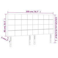 vidaXL Huvudgavlar 4 st rosa 100x5x78/88 cm sammet