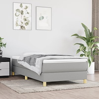 vidaXL Ramsäng med madrass ljusgrå 90x190 cm tyg