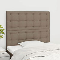 vidaXL Sänggavel taupe 80x5x118/128 cm tyg