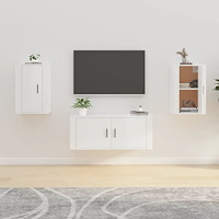 vidaXL Väggmonterade tv-skåp 2 st vit högglans 40x34,5x60cm