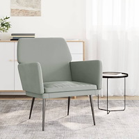 vidaXL Fåtölj ljusgrå 62x79x79 cm sammet