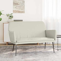 vidaXL Bänk gräddvit 108x79x79 cm sammet
