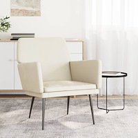 vidaXL Loungestol gräddvit 62x79x79 cm sammet