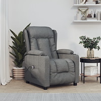 vidaXL Elektrisk reclinerfåtölj mörkgrå tyg