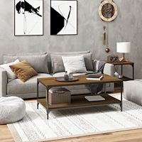 vidaXL Soffbord brun ek 80x50x40 cm konstruerat trä