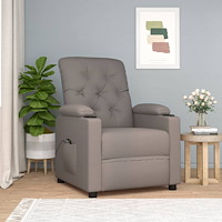 vidaXL Elektrisk reclinerfåtölj taupe tyg