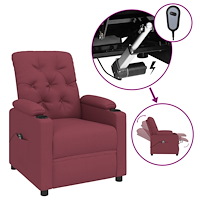 vidaXL Elektrisk reclinerfåtölj vinröd tyg