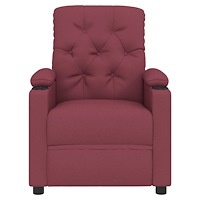 vidaXL Elektrisk reclinerfåtölj vinröd tyg