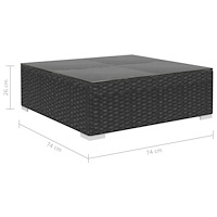 vidaXL Loungegrupp med dynor 6 delar konstrotting svart