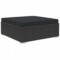 vidaXL Loungegrupp med dynor 6 delar konstrotting svart